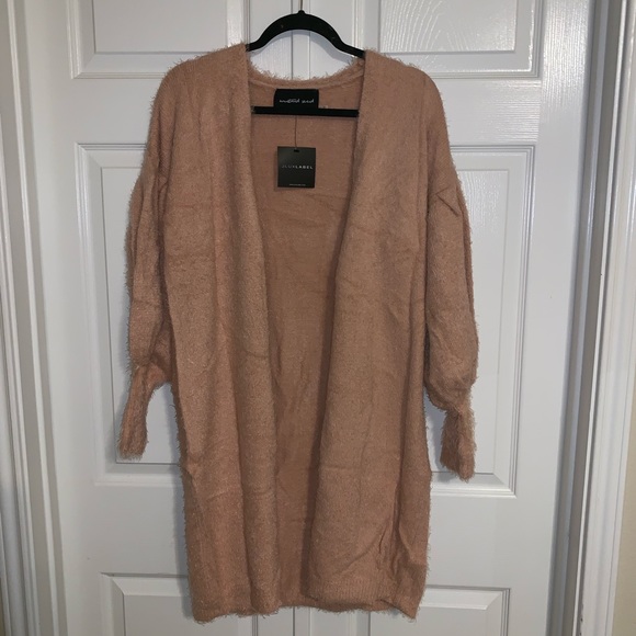 NWT JLUXLABEL Blush Balloon Sleeve Fuzzy Cardigan - Picture 4 of 10